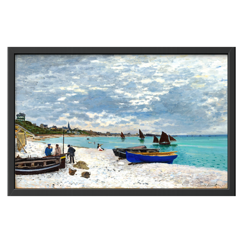 Recarga horizontal Larga Switch in Art impressa Claude Monet "La playa de Sainte-Adresse"