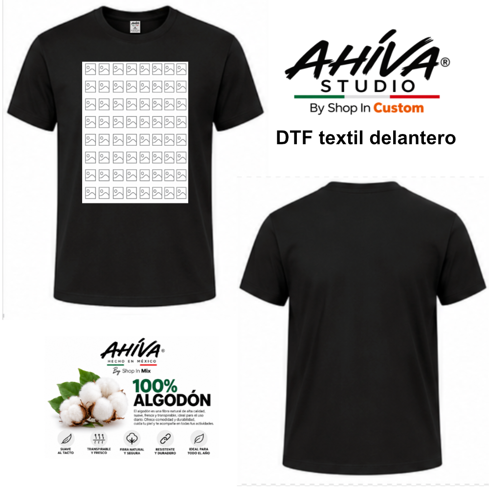 Playera hombre personalizada  AHÍVA Studio manga corta 100% Algodón