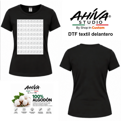 Playera Mujer personalizada  AHÍVA Studio manga corta 100% Algodón