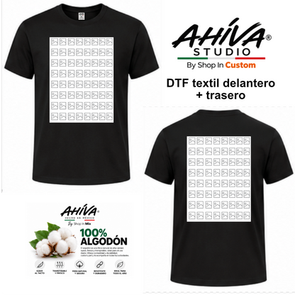 Playera Personalizada Hombre AHÍVA Studio · DTF Delantero + detraso · 100% Algodón