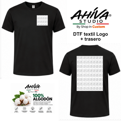 Playera Personalizada Hombre AHÍVA Studio · DTF logo + detraso · 100% Algodón (Copie) (Copie)