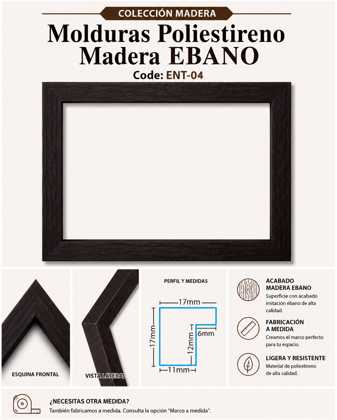 Marco Essential Colección Madera EBANO ENT-04