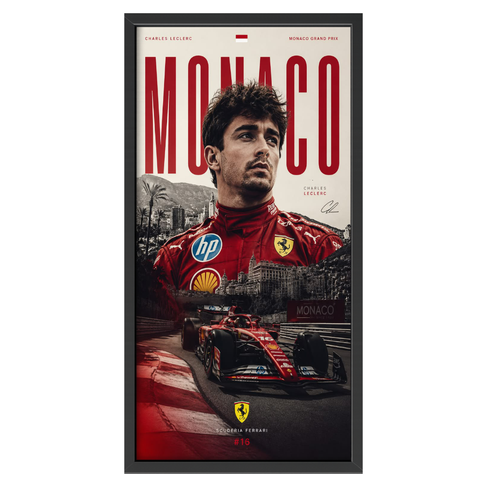 Recarga Vertical Estrecha Switch in Art impressa Formula 1 "Charles Leclerc: El Espíritu de Mónaco"