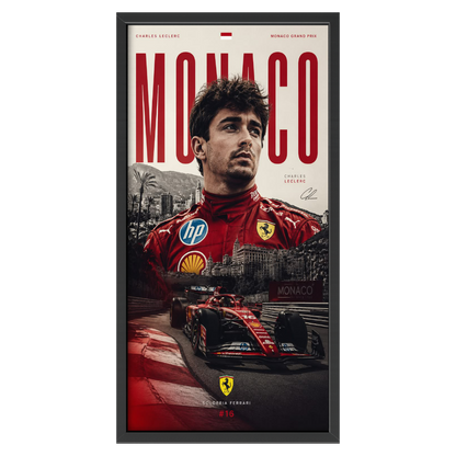 Recarga Vertical Estrecha Switch in Art impressa Formula 1 "Charles Leclerc: El Espíritu de Mónaco"