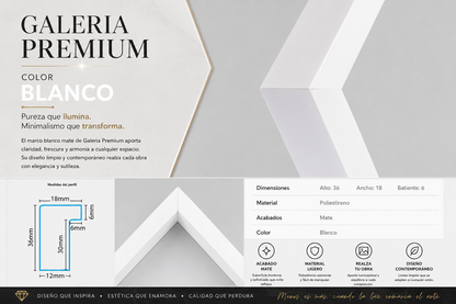 Marco Premium Colección Galeria BLANCO ALE-04