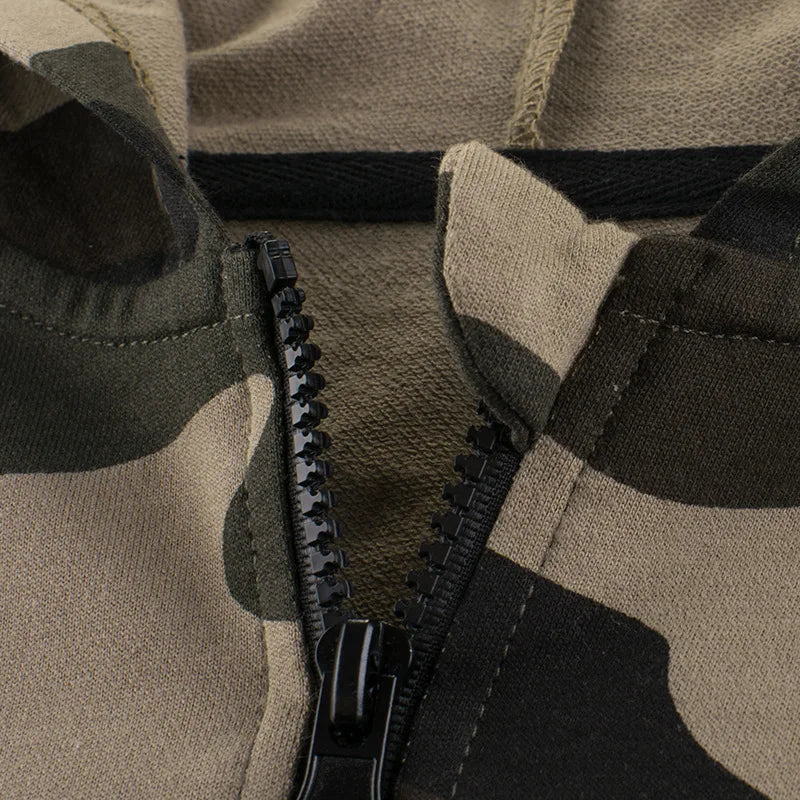 2024 otoño bebé niños Sudadera con capucha 100% algodón fino caqui camuflaje ropa con capucha niños niñas abrigo con cremallera ropa de primavera otoño