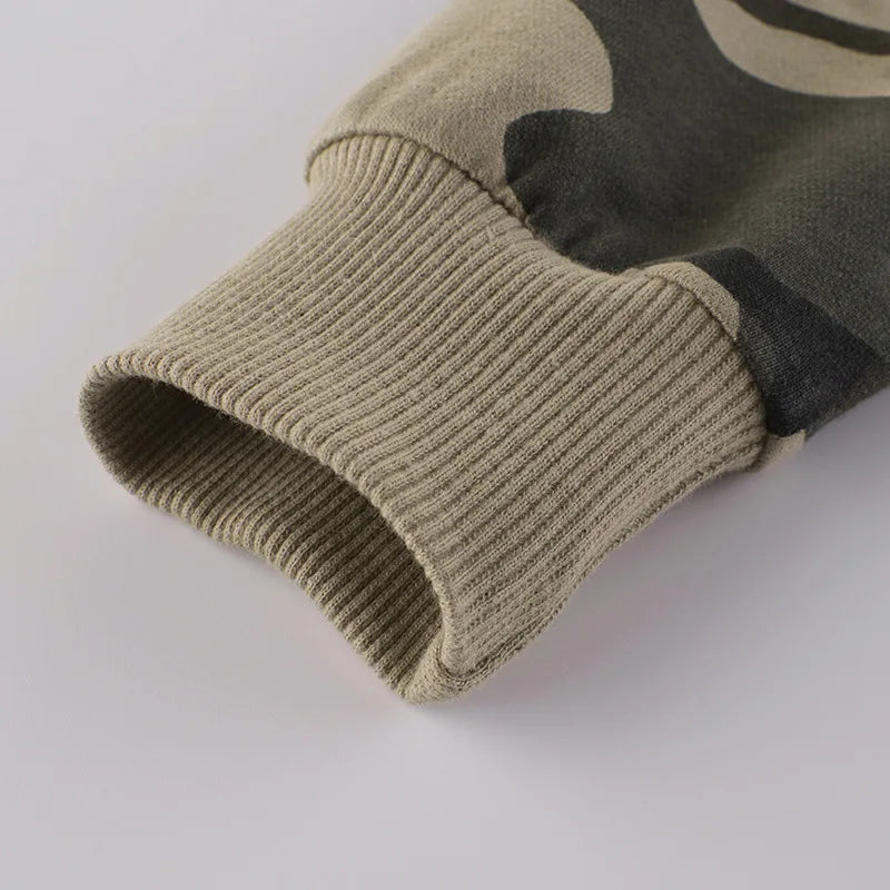 2024 otoño bebé niños Sudadera con capucha 100% algodón fino caqui camuflaje ropa con capucha niños niñas abrigo con cremallera ropa de primavera otoño