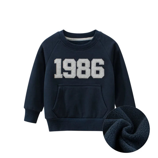 Sudaderas de invierno para niños y niñas, abrigo deportivo informal con estampado de números, ropa de suéter para niños 2021