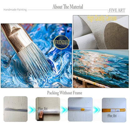 Arte de cuchillo de textura pesada acrílica gruesa, pintura al óleo de flores abstractas, imagen de pared para restaurante, diseños de arte moderno, decoración del hogar