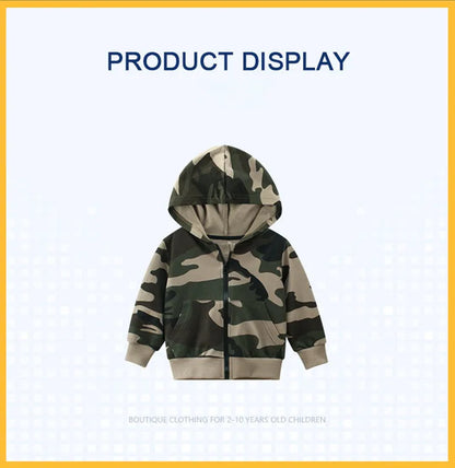 2024 otoño bebé niños Sudadera con capucha 100% algodón fino caqui camuflaje ropa con capucha niños niñas abrigo con cremallera ropa de primavera otoño