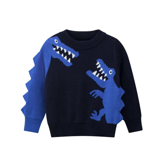 2021 Otoño e Invierno niños suéter niños Niñas Ropa lindo 3D dinosaurio de dibujos animados de algodón de manga larga de bebé sudaderas 3431