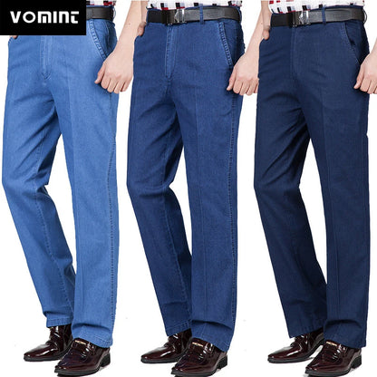 Men's jeans Autumn & Winter High-waisted Elastic Business Jeans Casual Trousers Mens Jeans Plus size 29-40