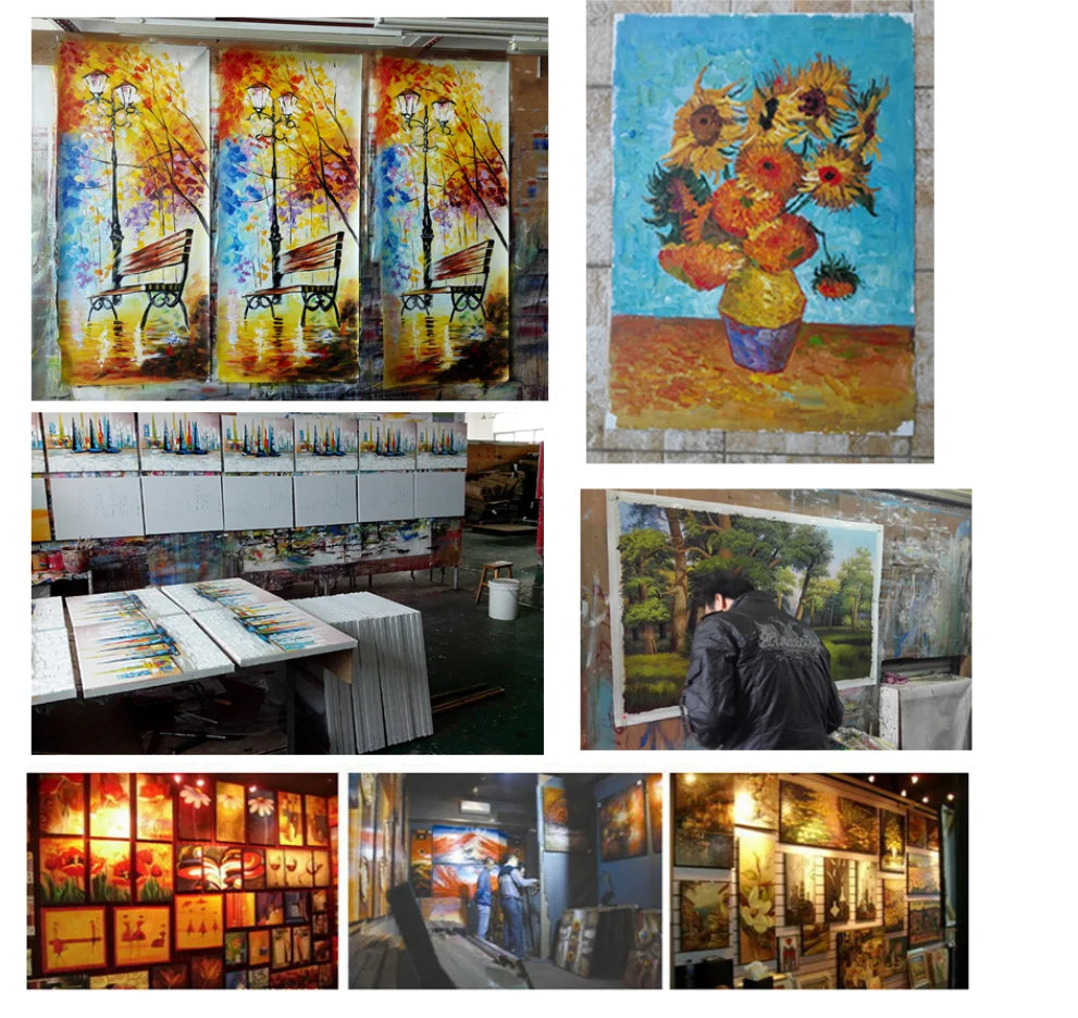 Arthyx, pintura al óleo de flores doradas pintada a mano con espátula sobre lienzo, cuadro artístico abstracto para decoración del hogar, sala de estar y dormitorio