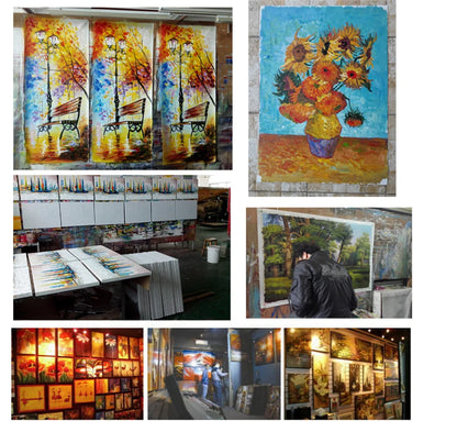 Arthyx, pintura al óleo de flores doradas pintada a mano con espátula sobre lienzo, cuadro artístico abstracto para decoración del hogar, sala de estar y dormitorio