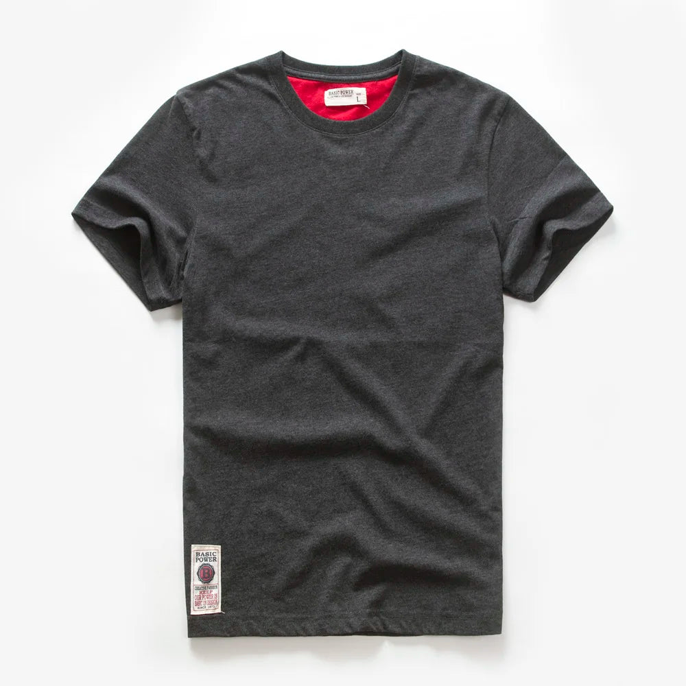 New Summer Men's t-shirt Cotton Solid T shirt Men Causal O-neck Basic tshirt Male High Quality Classical tops