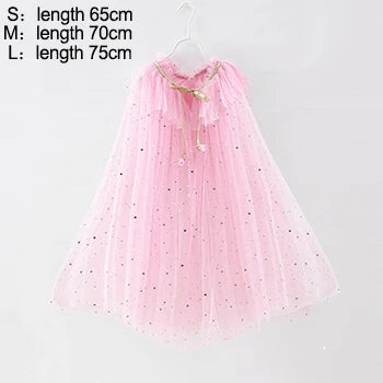 3-10 Years Girls Cloak New Fashion Long Jacket Fancy Fairy Princess Cape Halloween Costume Christmas Birthday Party Kids Clothes