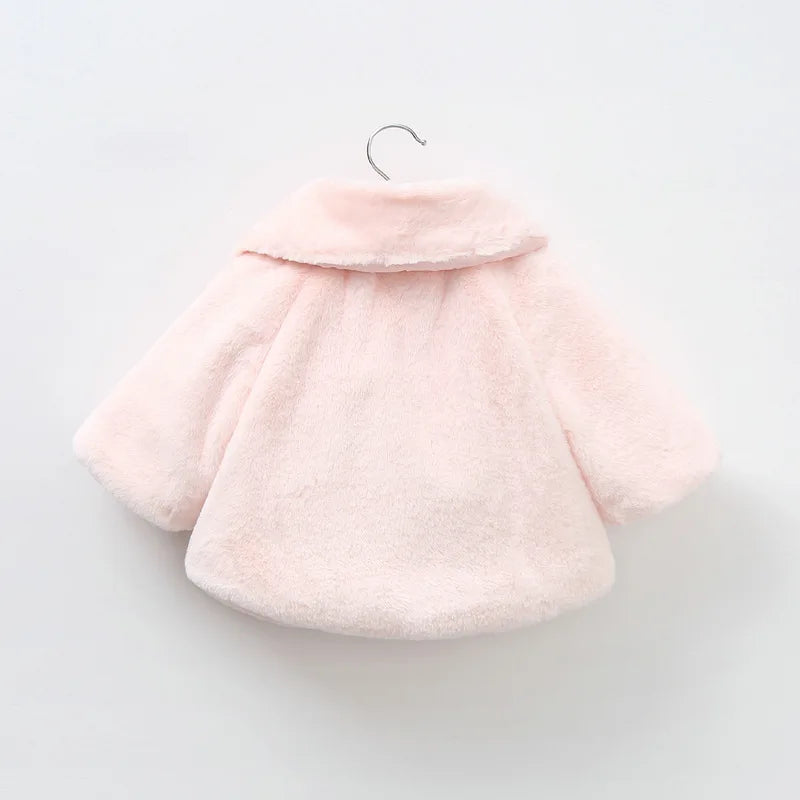 0-18M Baby Jackets For Girls Autumn Warm Plush Coat Cute Christmas Princess Cloak Children's Outerwear Newborn Baby Girl Clothes