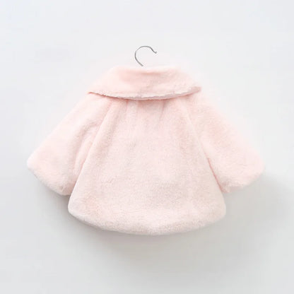 0-18M Baby Jackets For Girls Autumn Warm Plush Coat Cute Christmas Princess Cloak Children's Outerwear Newborn Baby Girl Clothes