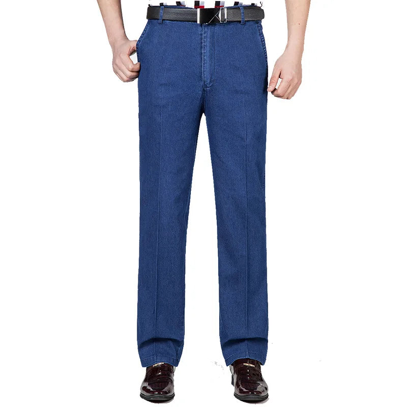Men's jeans Autumn & Winter High-waisted Elastic Business Jeans Casual Trousers Mens Jeans Plus size 29-40