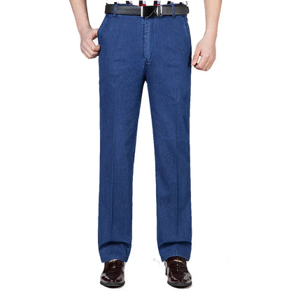 Men's jeans Autumn & Winter High-waisted Elastic Business Jeans Casual Trousers Mens Jeans Plus size 29-40