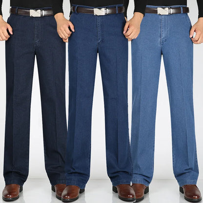 Men's jeans Autumn & Winter High-waisted Elastic Business Jeans Casual Trousers Mens Jeans Plus size 29-40