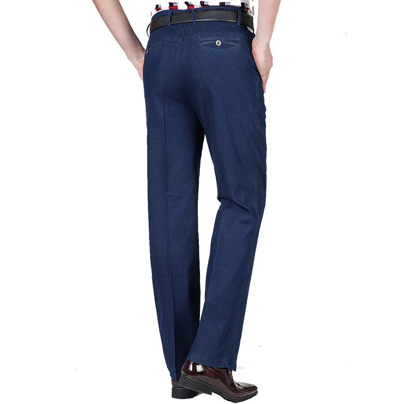 Men's jeans Autumn & Winter High-waisted Elastic Business Jeans Casual Trousers Mens Jeans Plus size 29-40