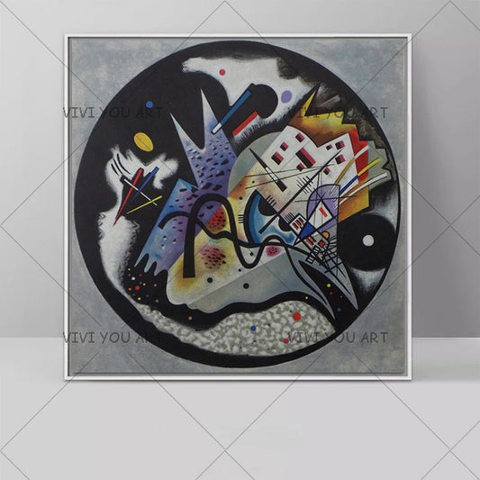 100% pintura al óleo pintada a mano de Wassily Kandinsky, imagen geométrica hecha a mano, cuadros de pared, arte para sala de estar, decoración del hogar, sin marco