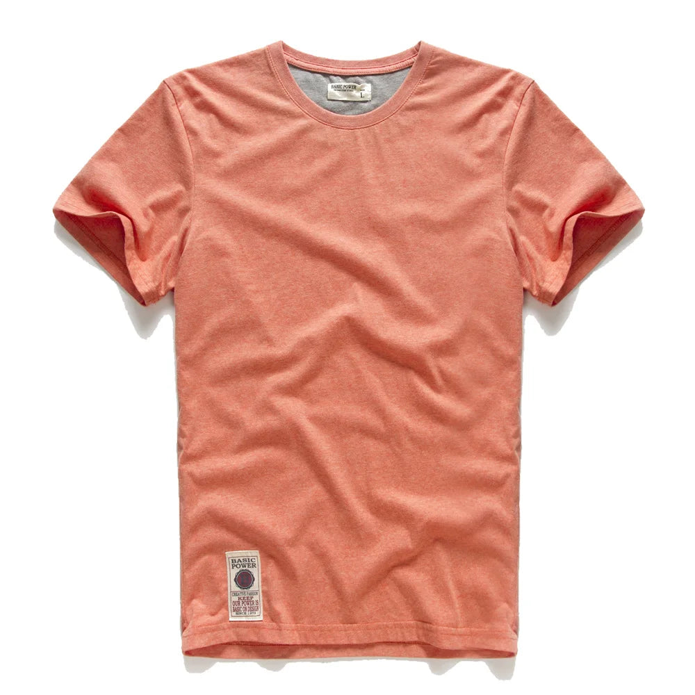 New Summer Men's t-shirt Cotton Solid T shirt Men Causal O-neck Basic tshirt Male High Quality Classical tops