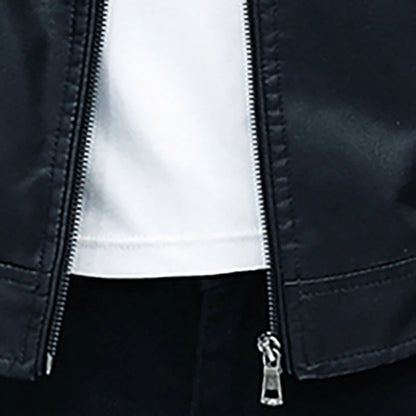 Chaqueta de cuero para hombre 2026, abrigo corto ajustado de moda para hombre, chaqueta de cuero estilo streetwear, blazer informal, ropa exterior masculina