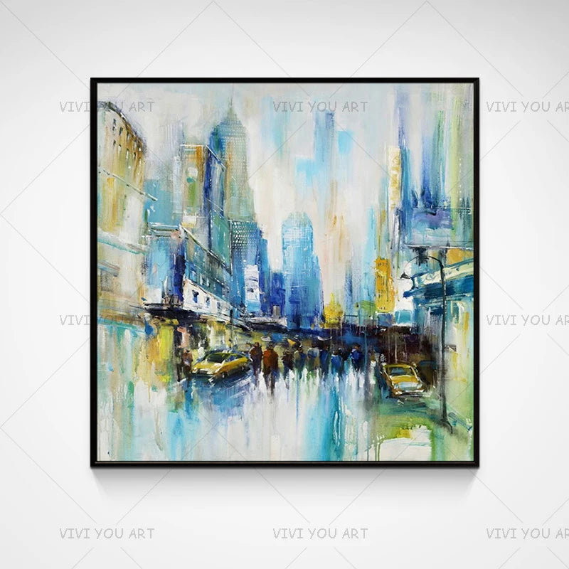 Pintura al óleo moderna hecha a mano para sala de estar, arte de pared para oficina, decoración del hogar, regalo único sin marco