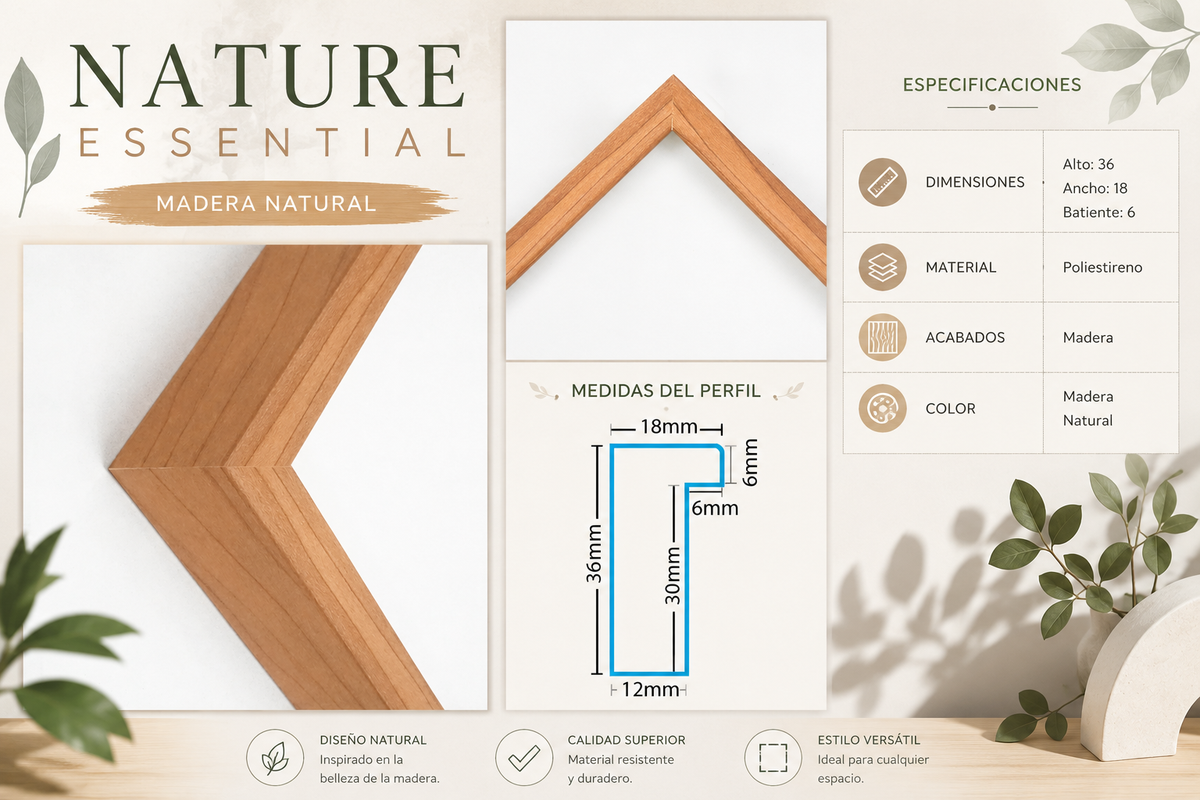 Marco Essential Colección Nature MADERA NAT-06