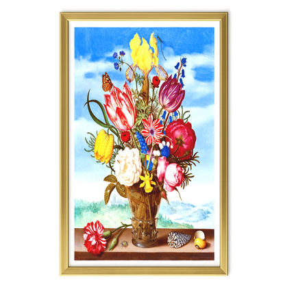 Recarga vertical Larga Switch in Art impressa Print de Galería "Jarrón de flores con fondo de paisaje "