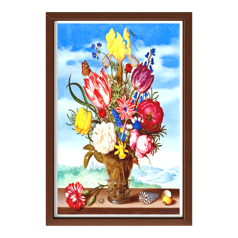 Recarga vertical Larga Switch in Art impressa Print de Galería "Jarrón de flores con fondo de paisaje "