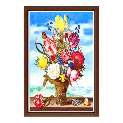 Recarga vertical Larga Switch in Art impressa Print de Galería "Jarrón de flores con fondo de paisaje "