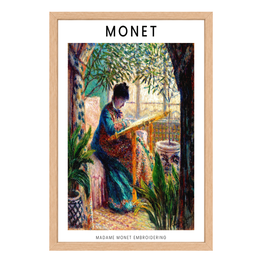 Recarga vertical Larga Switch in Art impressa Print de Galería "Madame Monet bordando"