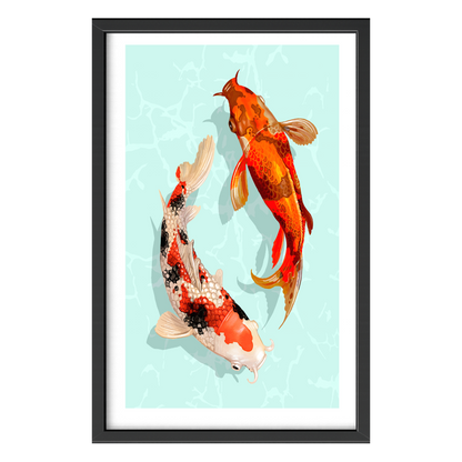 Recarga vertical Larga Switch in Art impressa Print de Galería " Peces Koi en el agua"