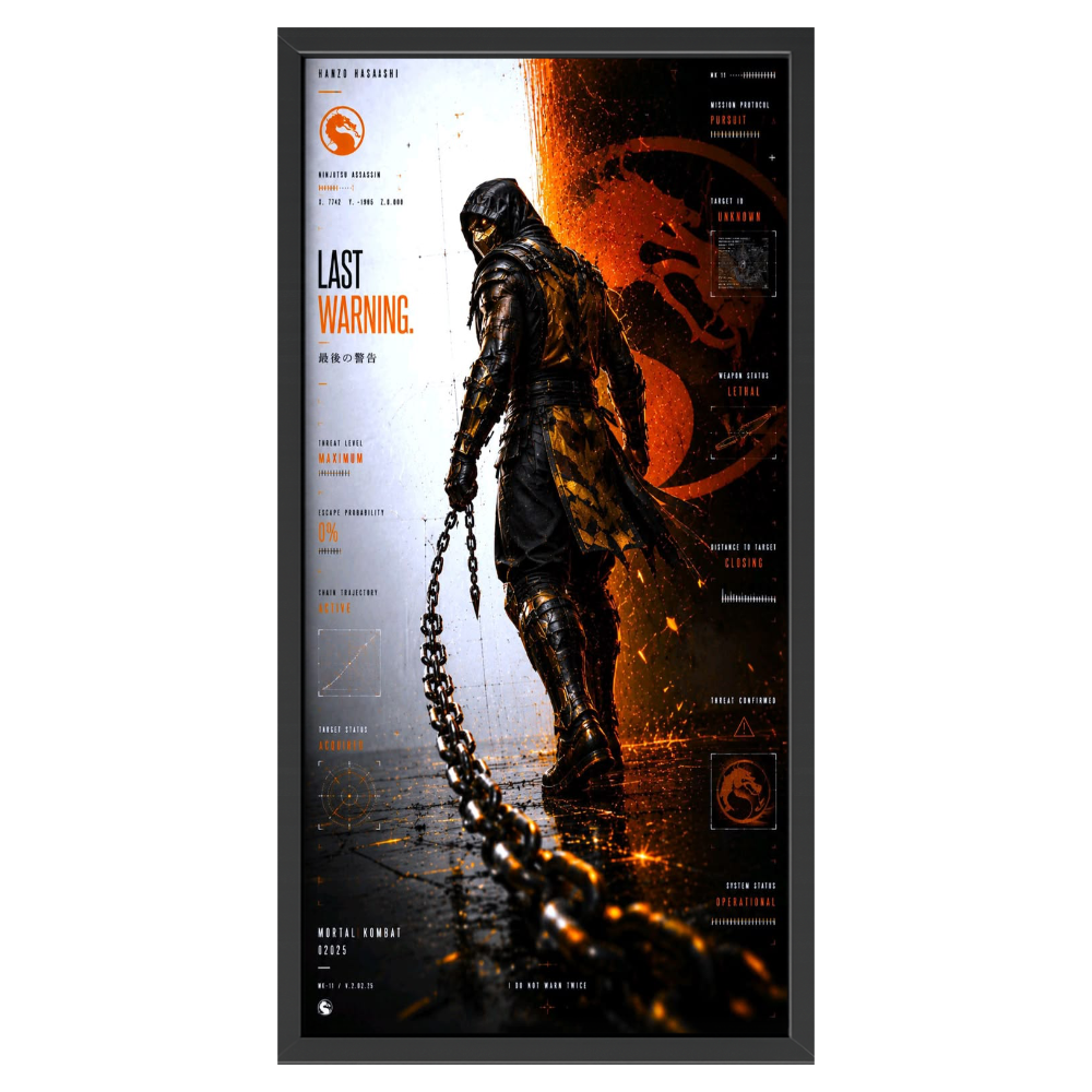 Recarga vertical Estrecha Switch in Art impressa Videojuegos "Mortal Kombat: Scorpion"
