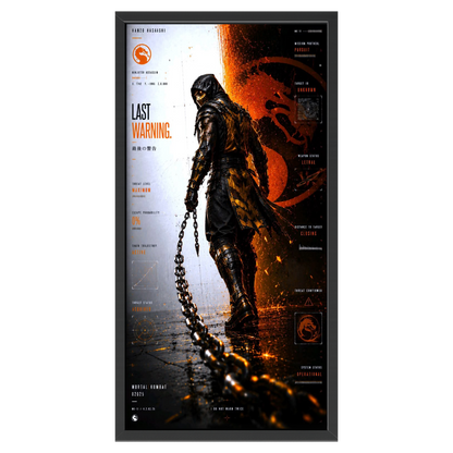 Recarga vertical Estrecha Switch in Art impressa Videojuegos "Mortal Kombat: Scorpion"