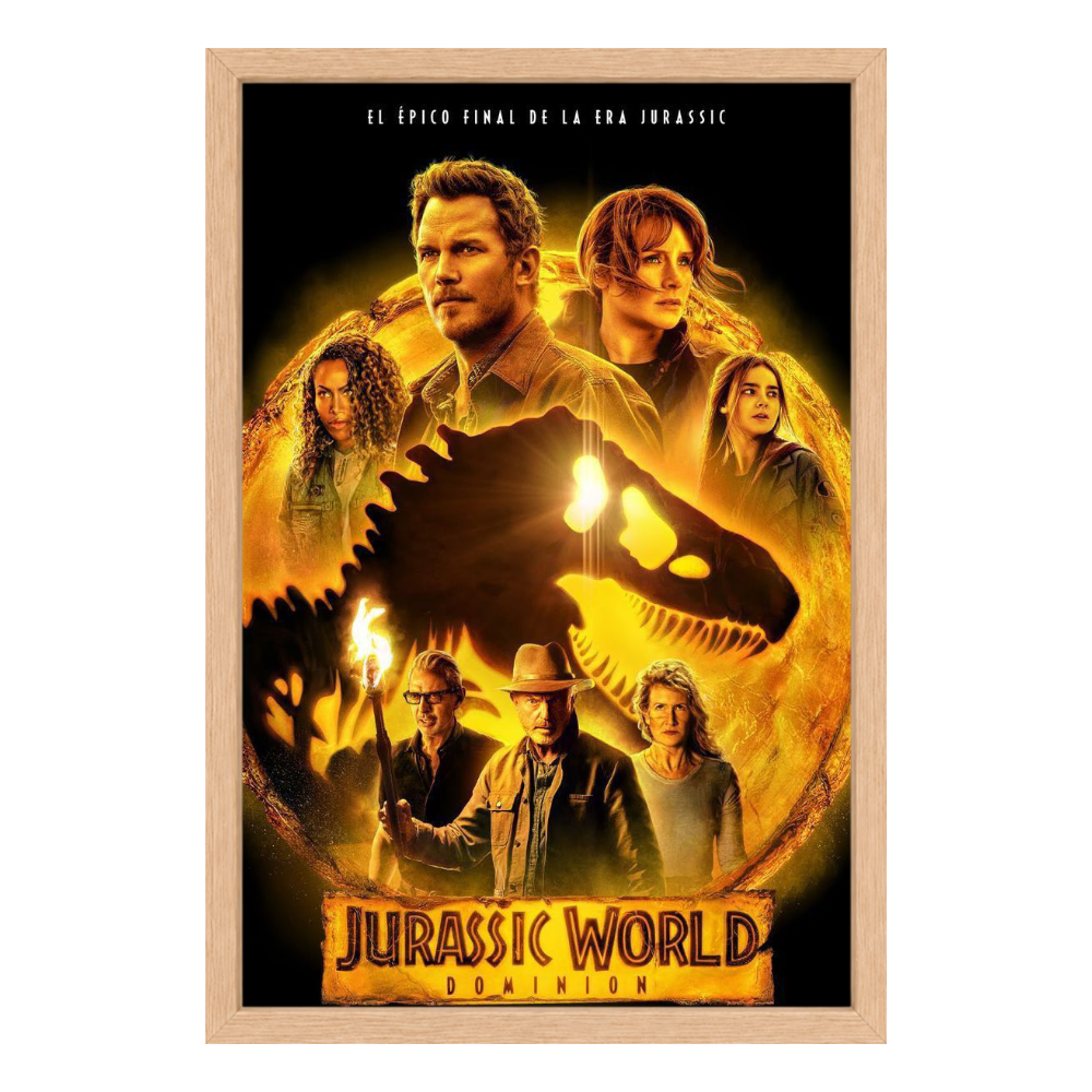 Recarga vertical Larga Switch in Art impressa pelicula "Póster oficial de Jurassic World: Dominio"