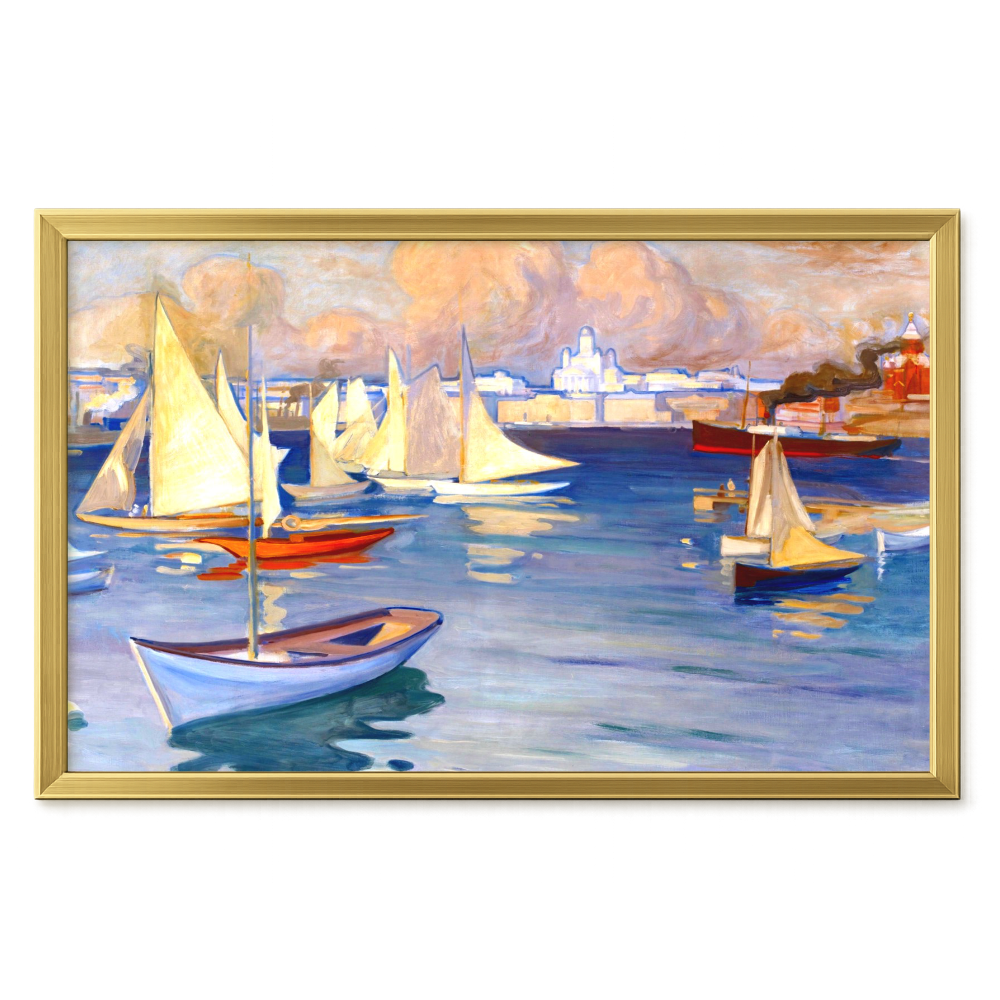 Recarga horizontal Larga Switch in Art impressa Pintura "Puerto de Helsinki"