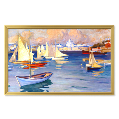Recarga horizontal Larga Switch in Art impressa Pintura "Puerto de Helsinki"