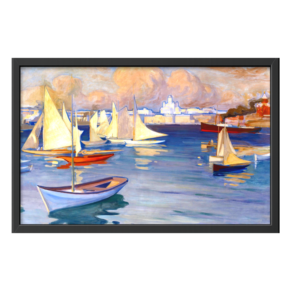 Recarga horizontal Larga Switch in Art impressa Pintura "Puerto de Helsinki"