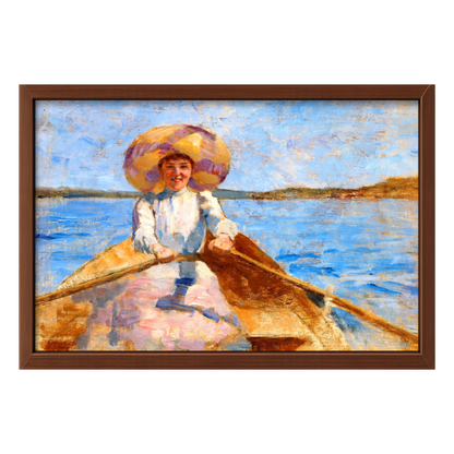 Recarga horizontal Larga Switch in Art impressa Pintura "Niña en una barca "