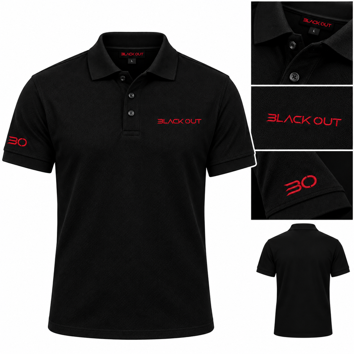 Polo Black Out Original Manga Corta – Caballero| piqué peinado 230 g Premium