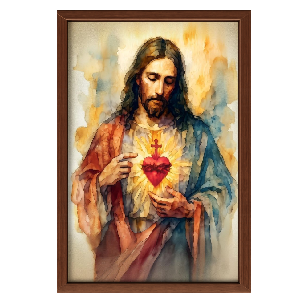 Recarga vertical Larga Switch in Art impressa Religion " El Sagrado Corazón Resplandeciente"