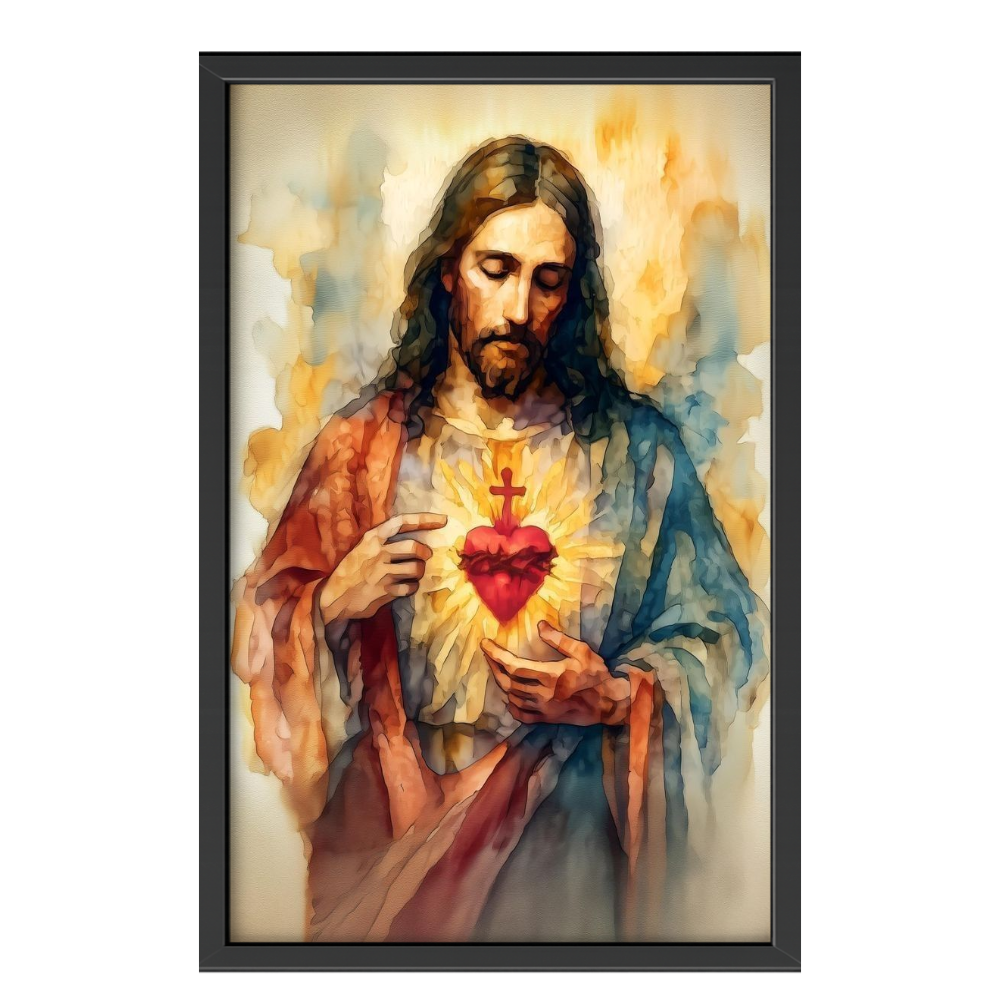Recarga vertical Larga Switch in Art impressa Religion " El Sagrado Corazón Resplandeciente"