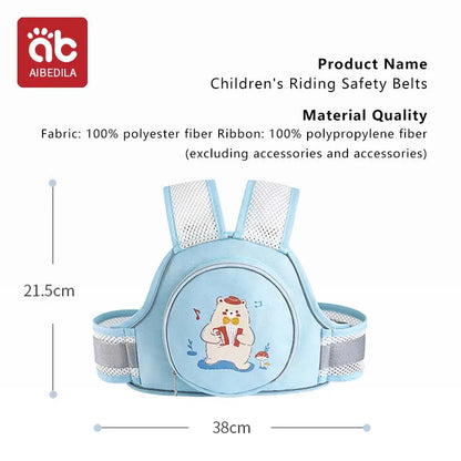 Cinturón de seguridad para niños, correa de ciclismo para coche eléctrico con almacenamiento, correas de protección para motocicleta, cinturón protector anticaída, Bandag ajustable