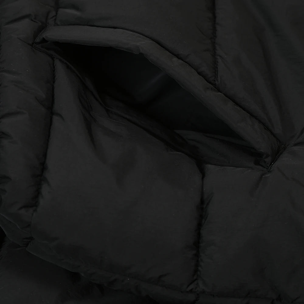 Chaqueta de Mujer, Estilo Nuevo, Acolchada, Bordada, Cintura Elástica, Cuello Alto, Algodón, Casual, Versátil, Cierre de Crem...