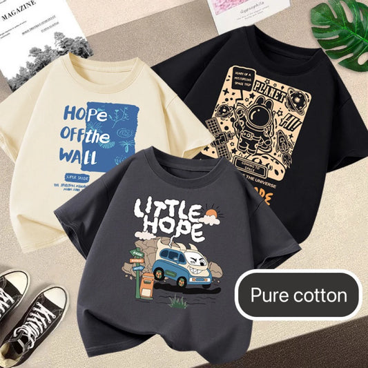 1 Uds. Camisetas de dibujos animados de coche de verano para niños, camisetas de moda, ropa de manga corta para niños, camisetas con estampado, camiseta informal holgada para niños