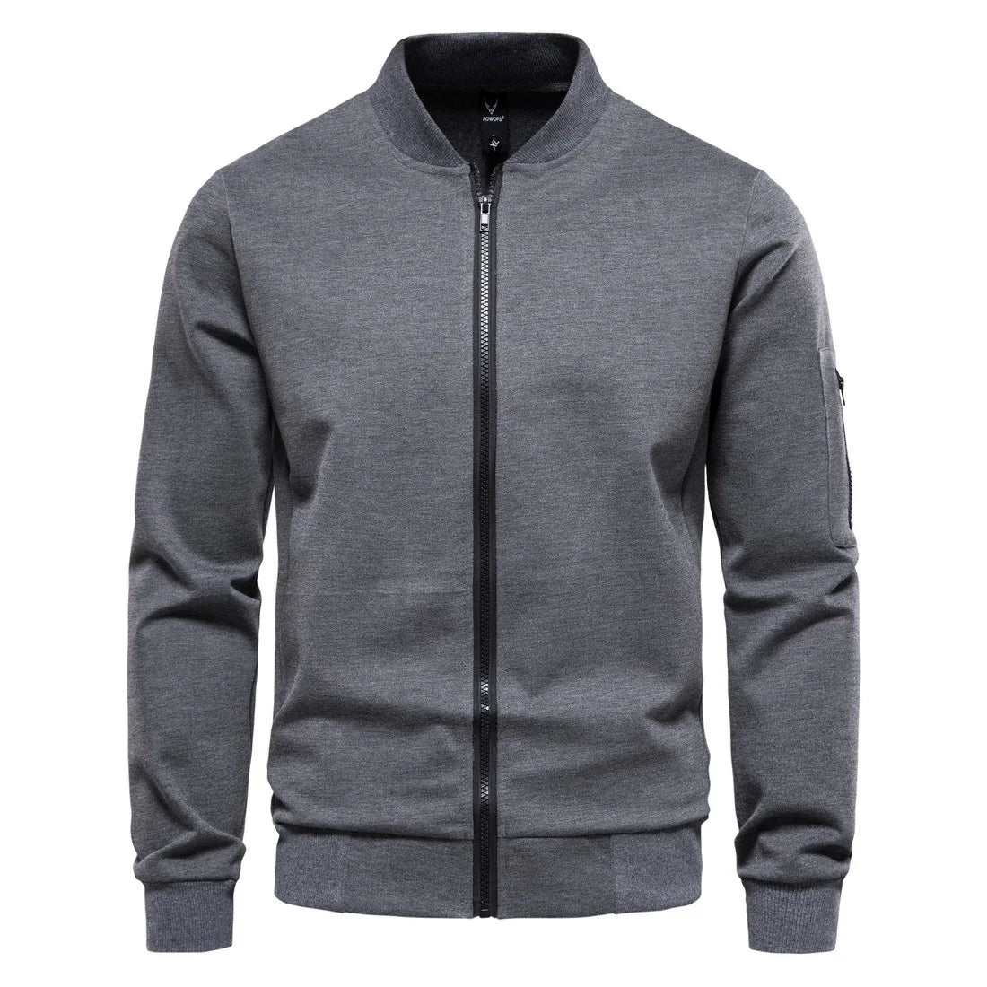 Chaqueta Casual con Cierre y Cuello Alto para Hombre, Primavera-Otoño 2025, Chaqueta Deportiva de Color Sólido, Chaqueta Bomber Urbana para Hombre